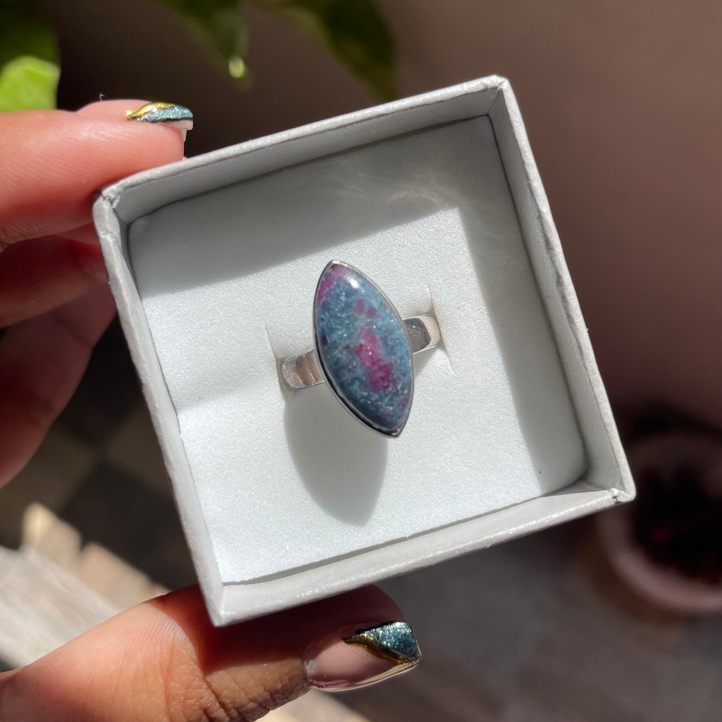 Ruby Kyanite Gemstone Ring - Size 7