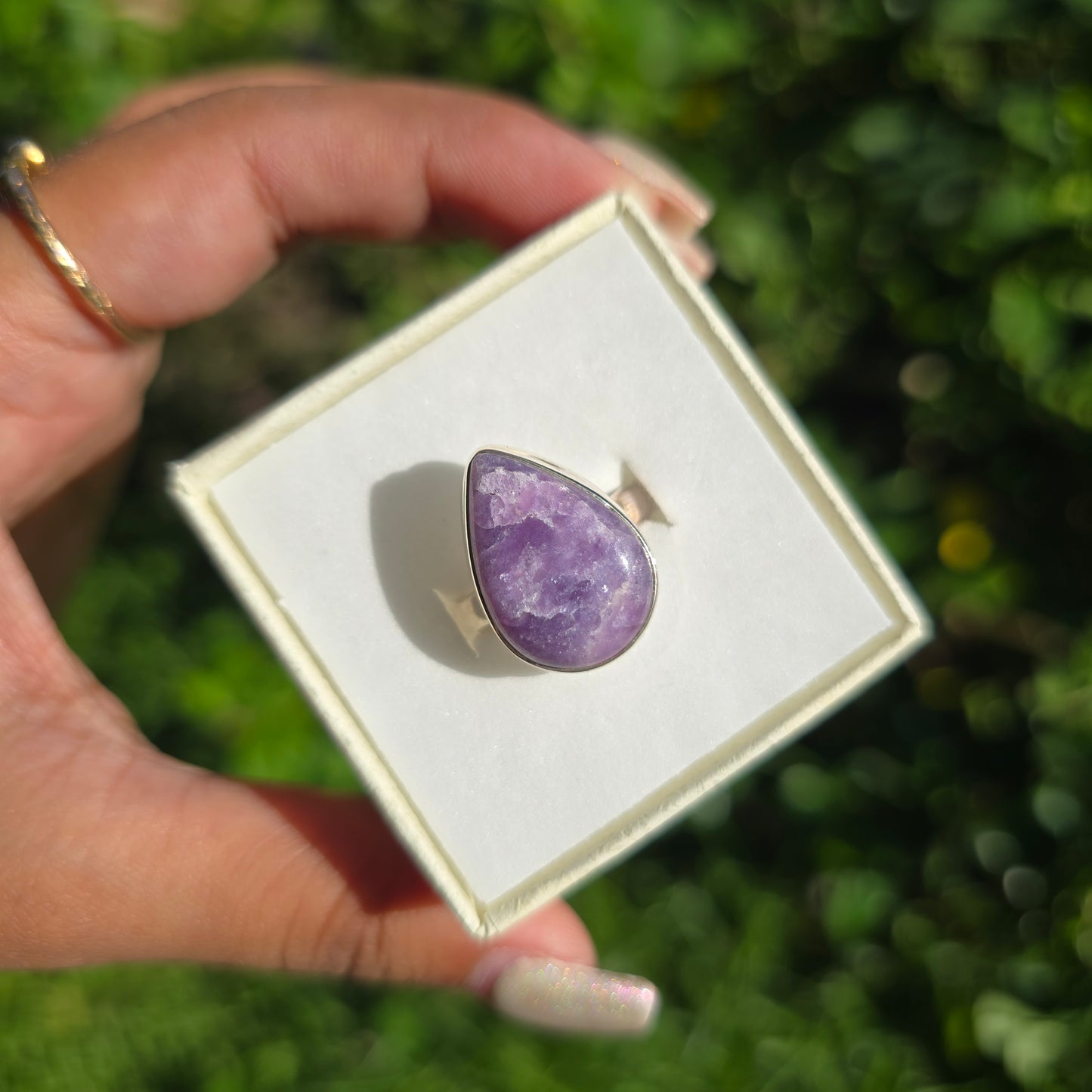 Lepidolite Gemstone Ring - Size 8