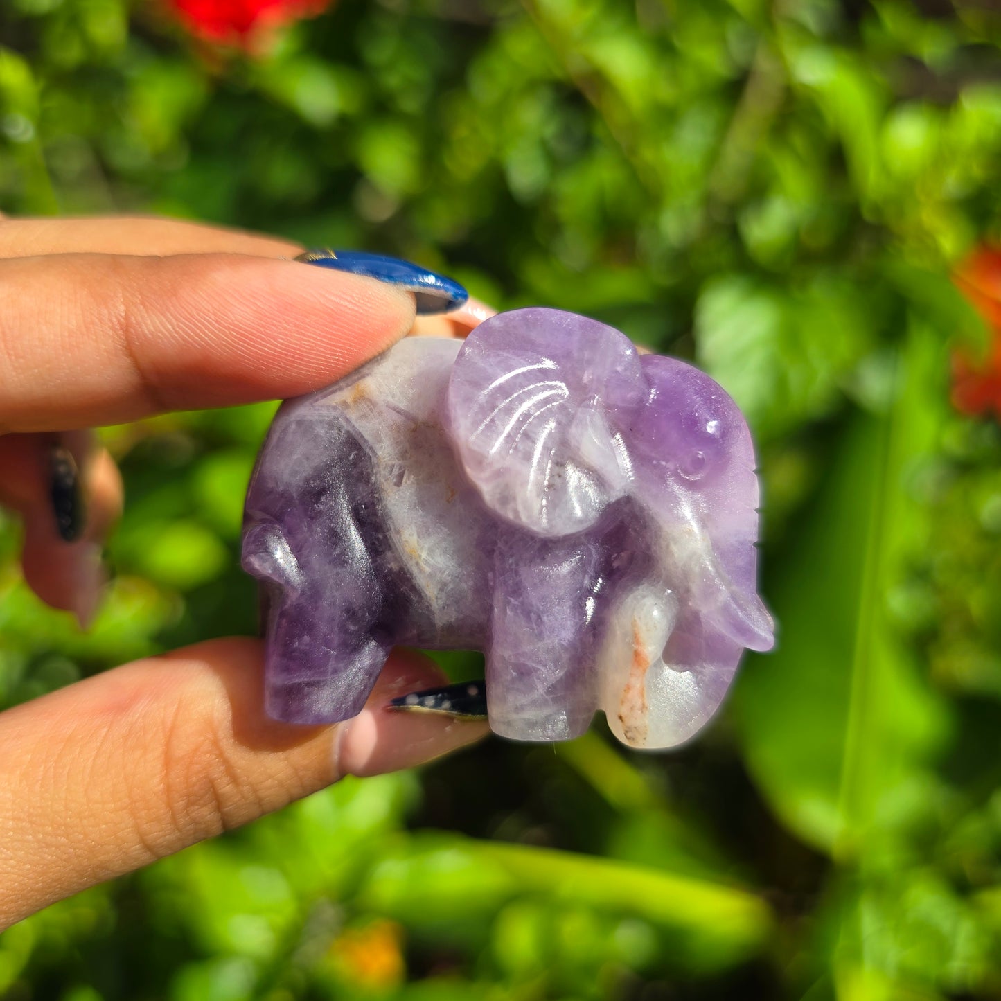 Amethyst Elephant Carving