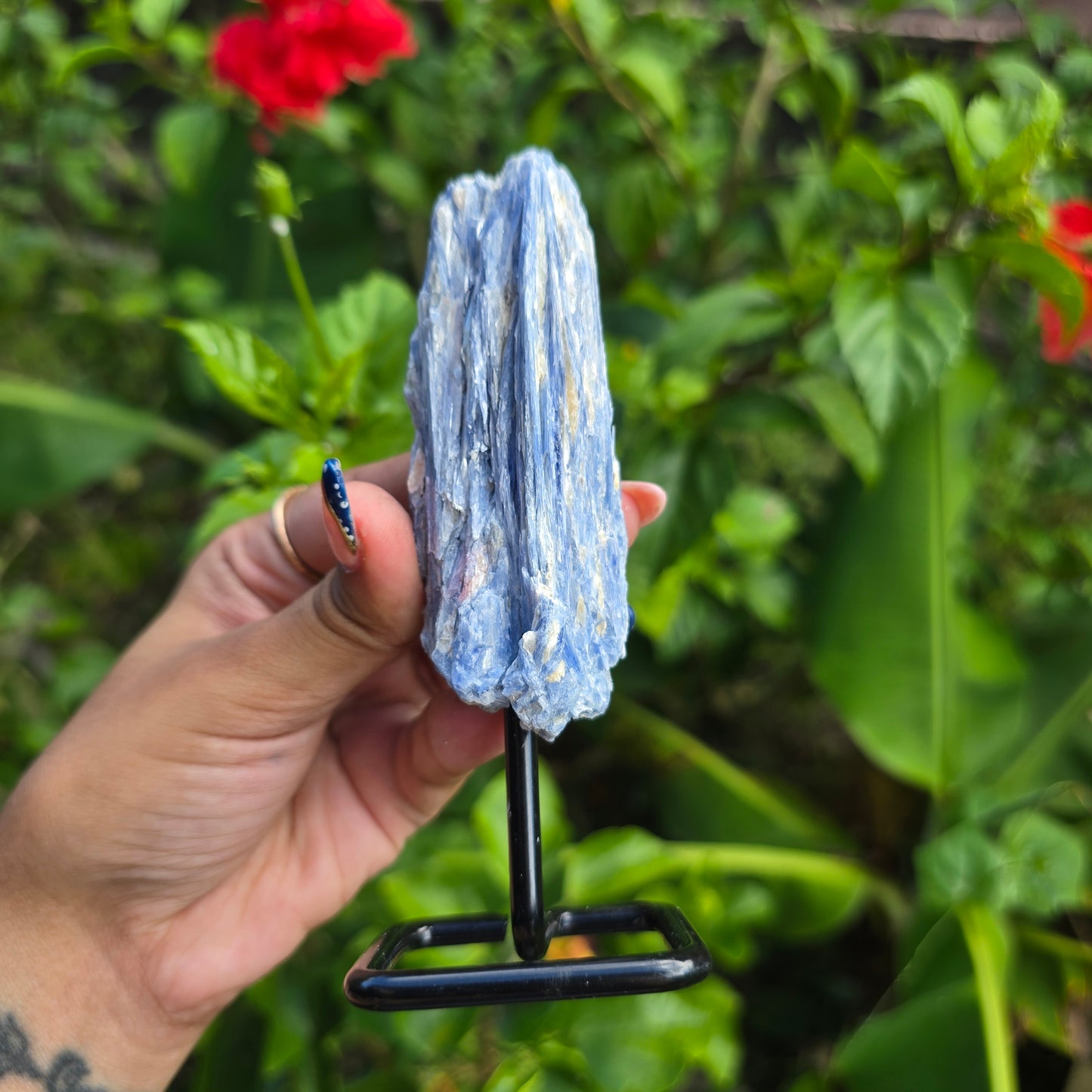 Blue Kyanite on Metal Stand