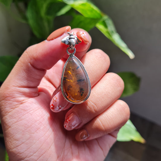 Mexican Amber Bee Pendant