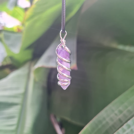 Wire Wrapped Amethyst Necklace