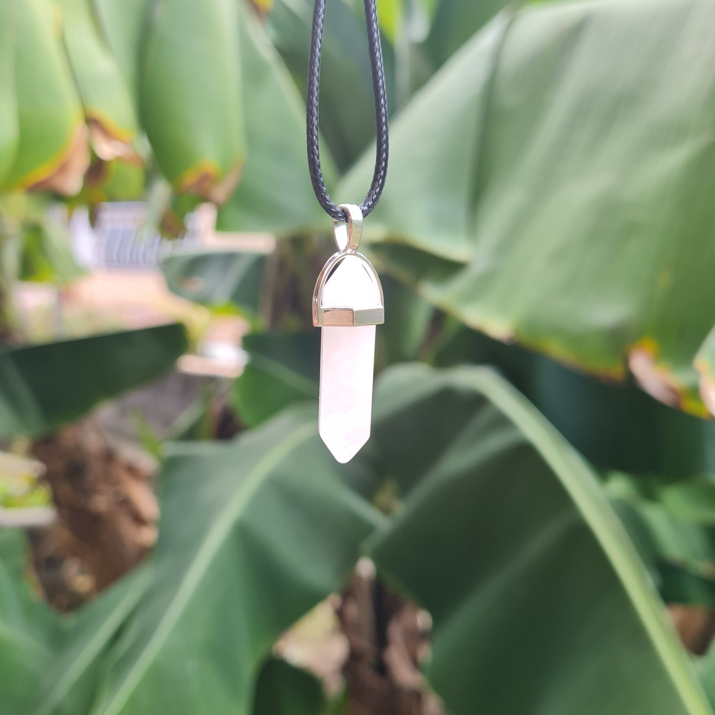 Rose Quartz Bullet Necklace