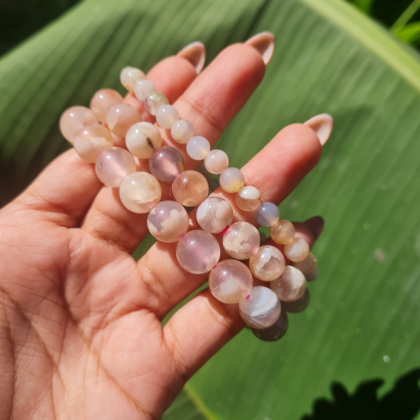 Flower Agate Gemstone Bracelet