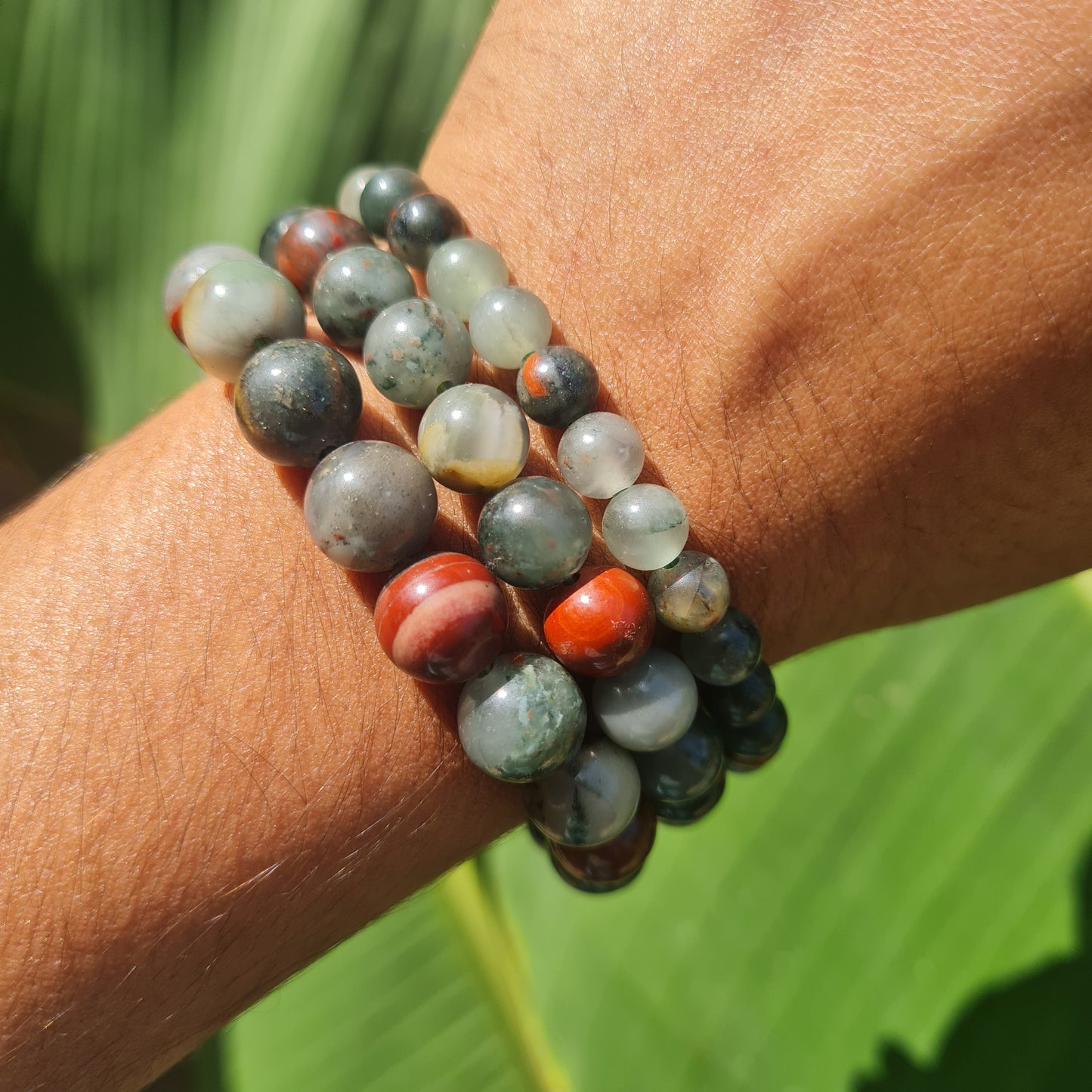 African Bloodstone Gemstone Bracelet