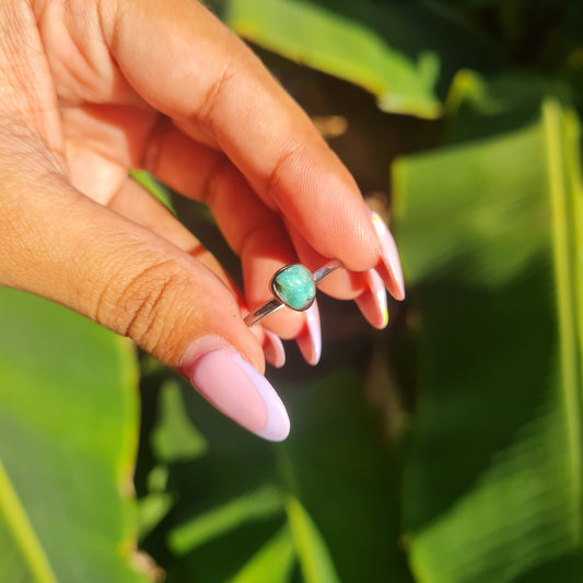Raw Turquoise Gemstone Ring - Size 6
