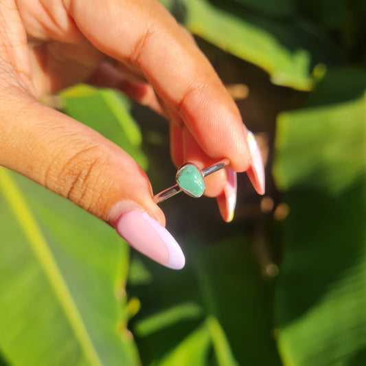 Raw Turquoise Gemstone Ring - Size 7