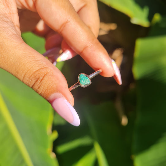 Raw Turquoise Gemstone Ring - Size 9
