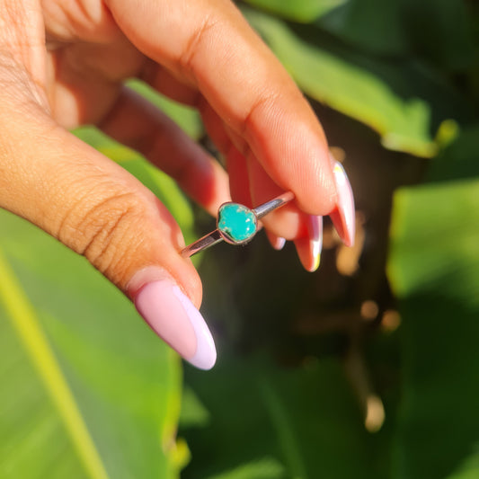 Raw Turquoise Gemstone Ring - Size 10