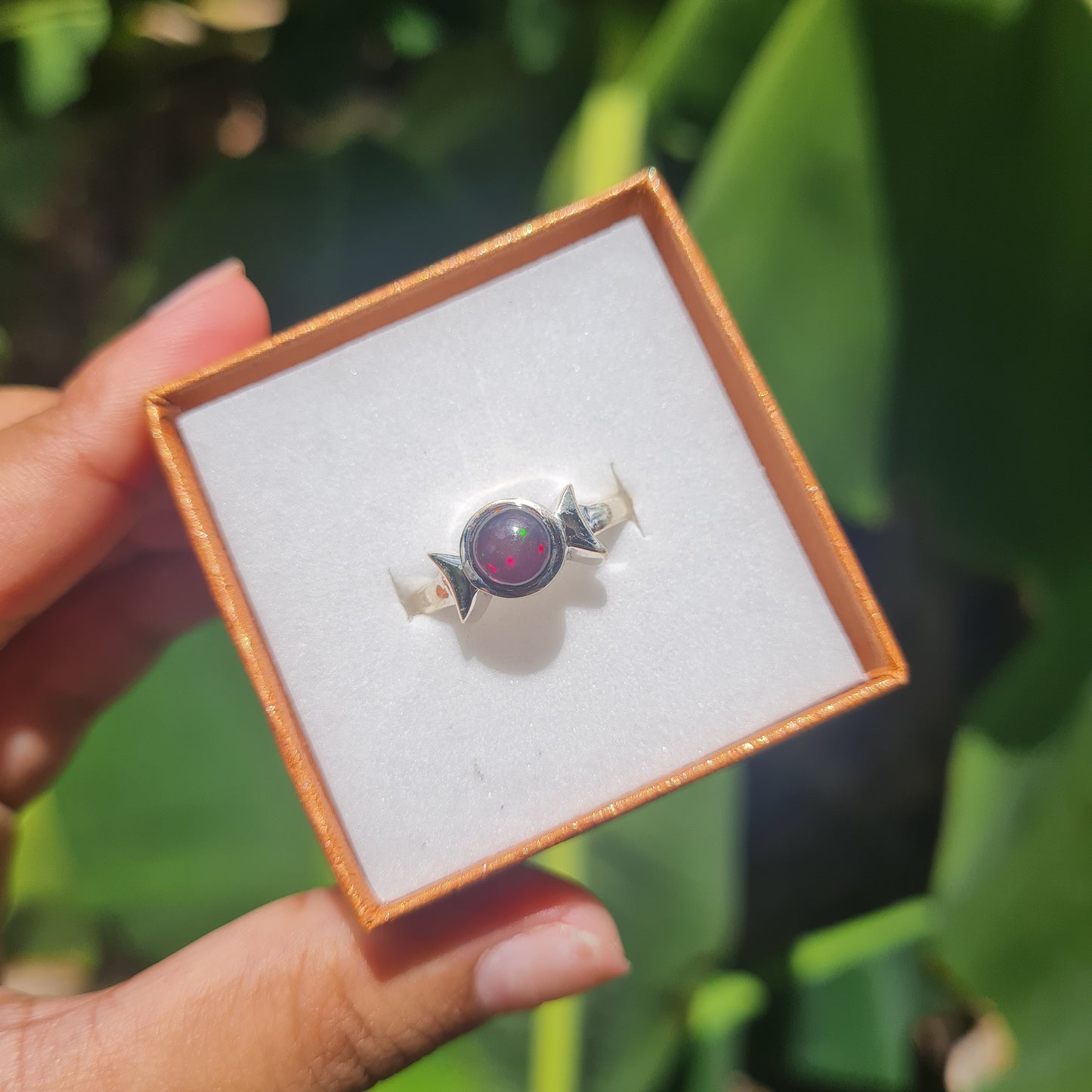 Black Ethiopian Opal Ring - Size 7