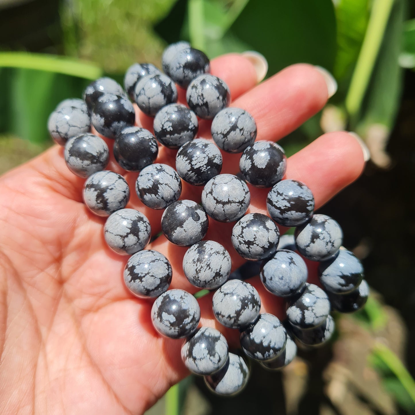 Snowflake Obsidian Gemstone Bracelet