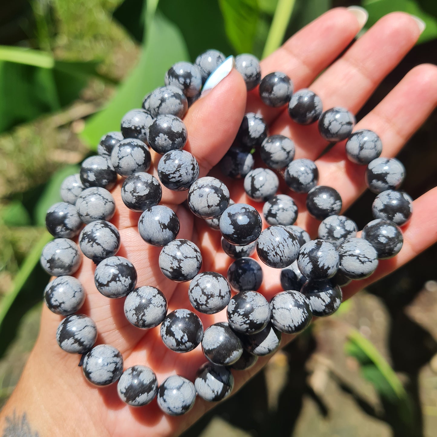 Snowflake Obsidian Gemstone Bracelet