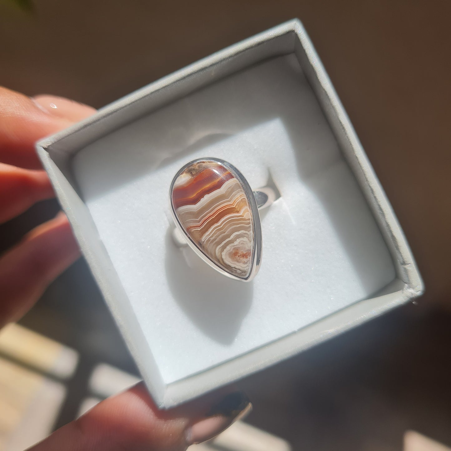 Laguna Lace Agate Ring - Size 8