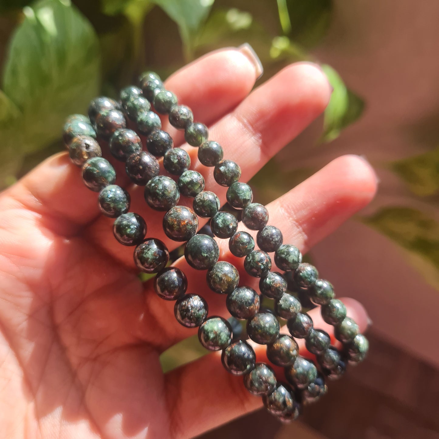 Eudialite in Seraphinite Gemstone Bracelet