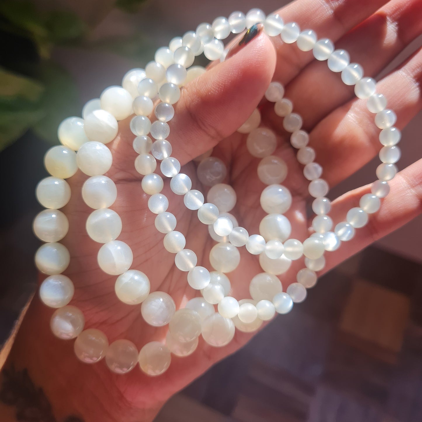 Natural Moonstone Gemstone Bracelet