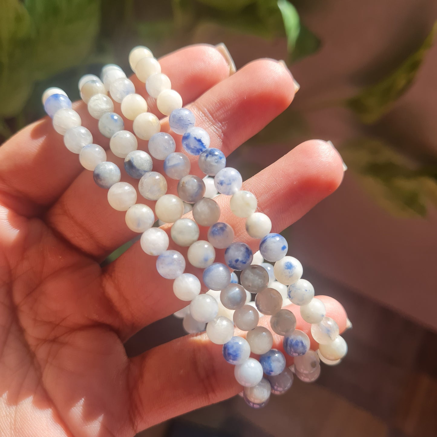 Dumortierite in Quartz Gemstone Bracelet