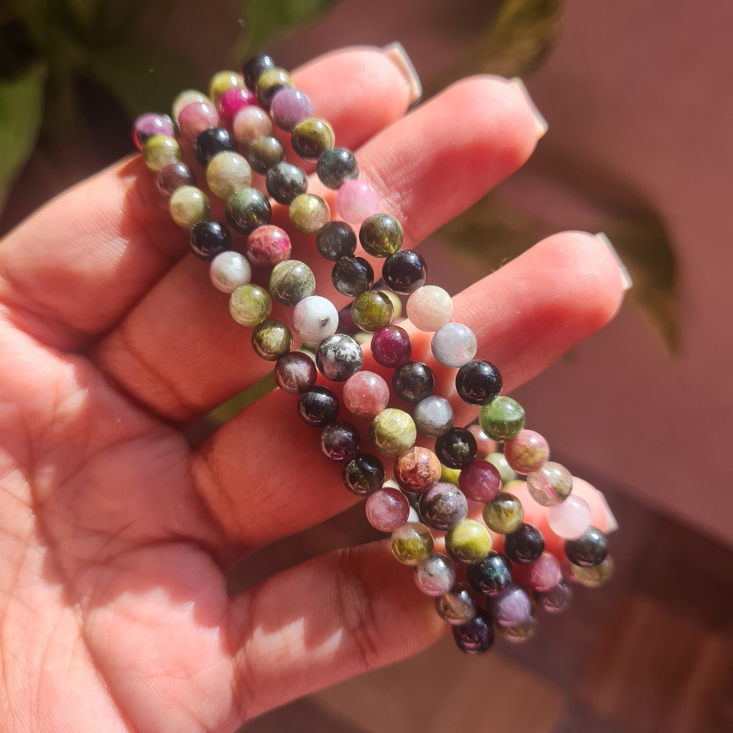 Rainbow Tourmaline  Gemstone Bracelet
