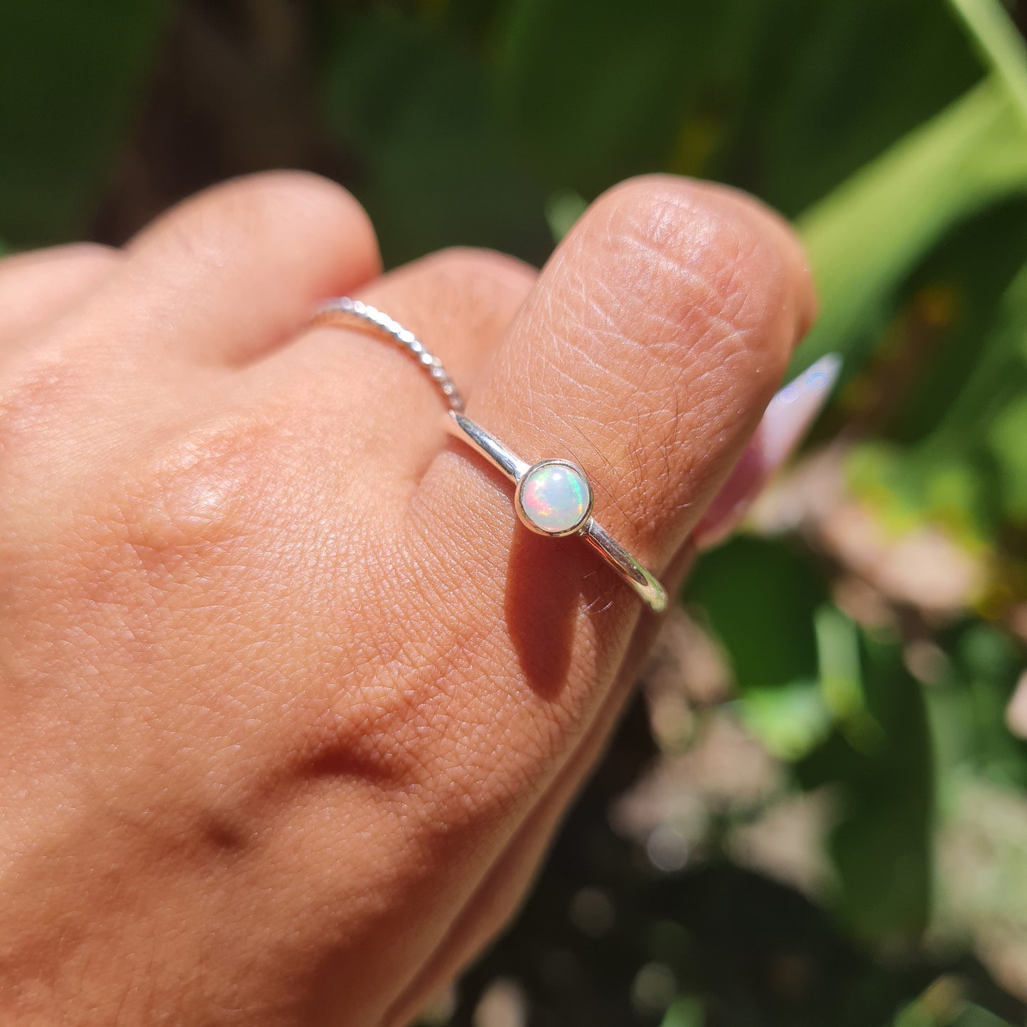 Dainty Ethiopian Opal Ring - Size 9