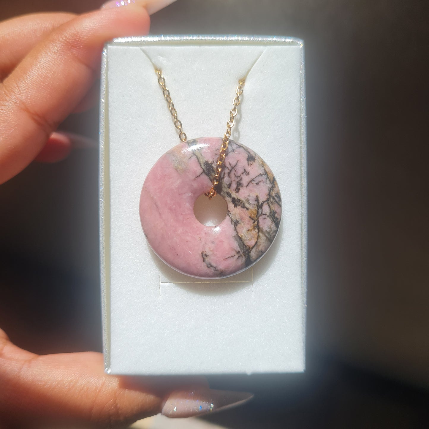 Rhodonite Donut Necklace