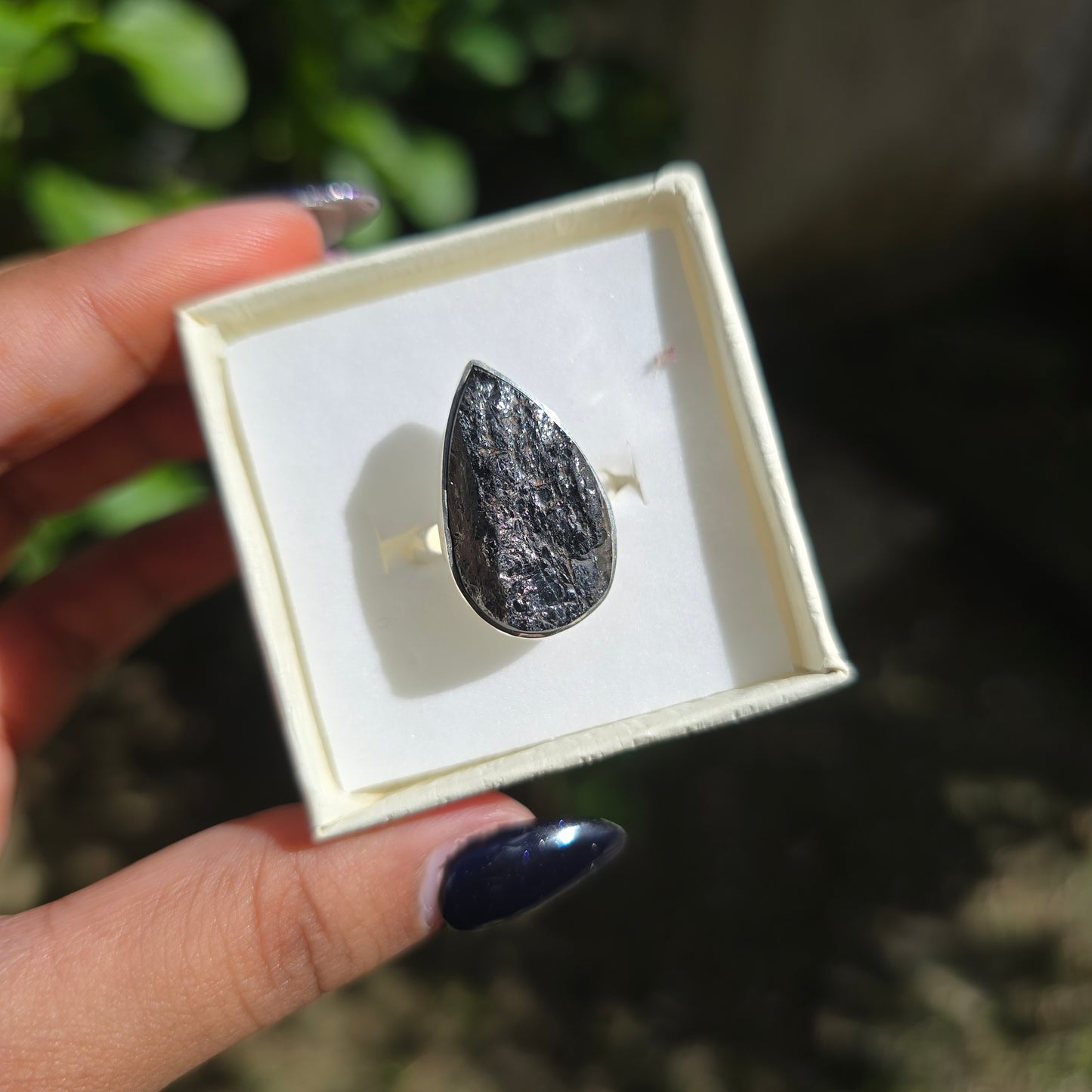 Raw Shungite Ring - Size 8