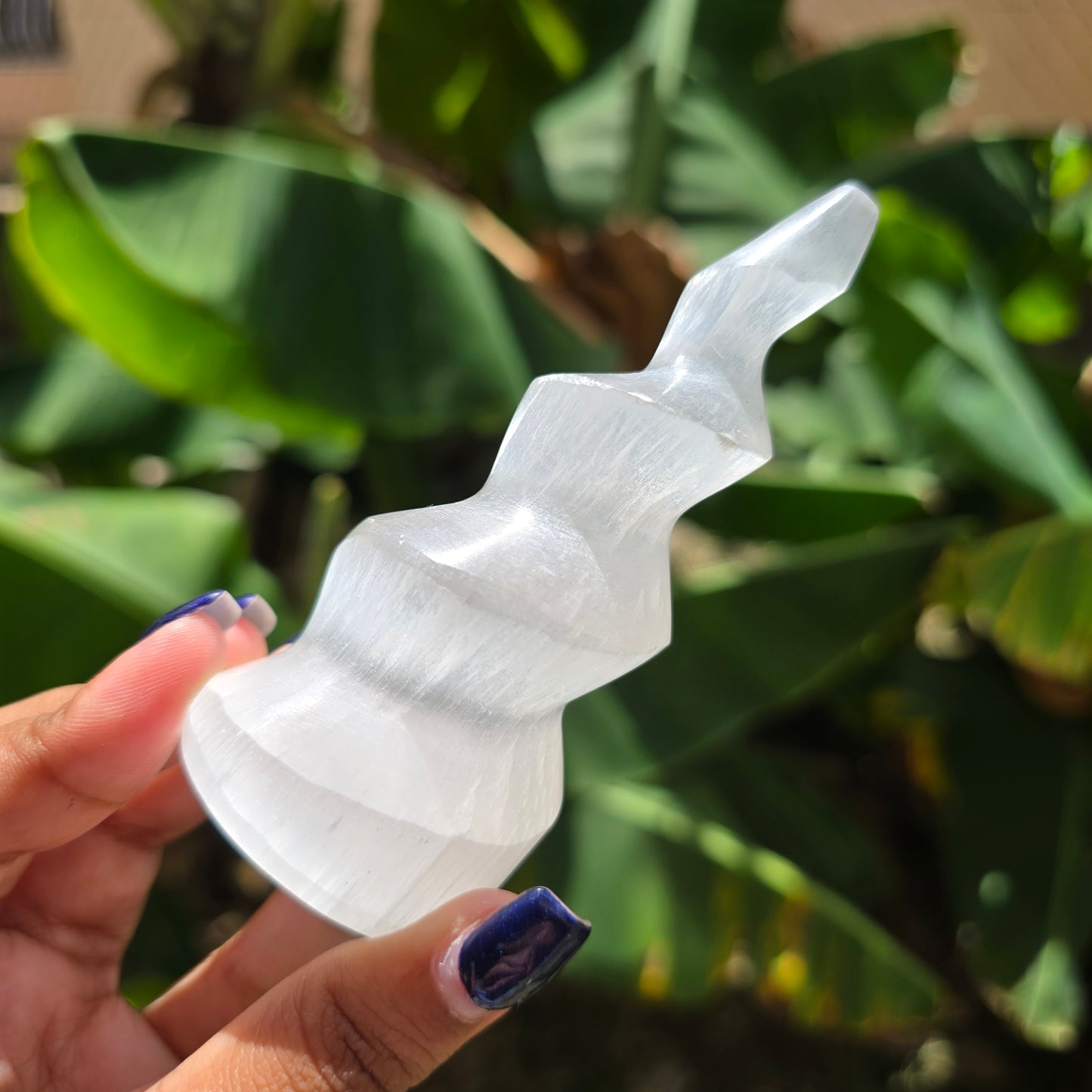 Satin Spar Selenite Ring Holder