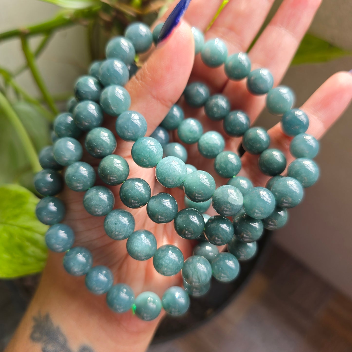 Blue Guatemalan Jade Gemstone Bracelet