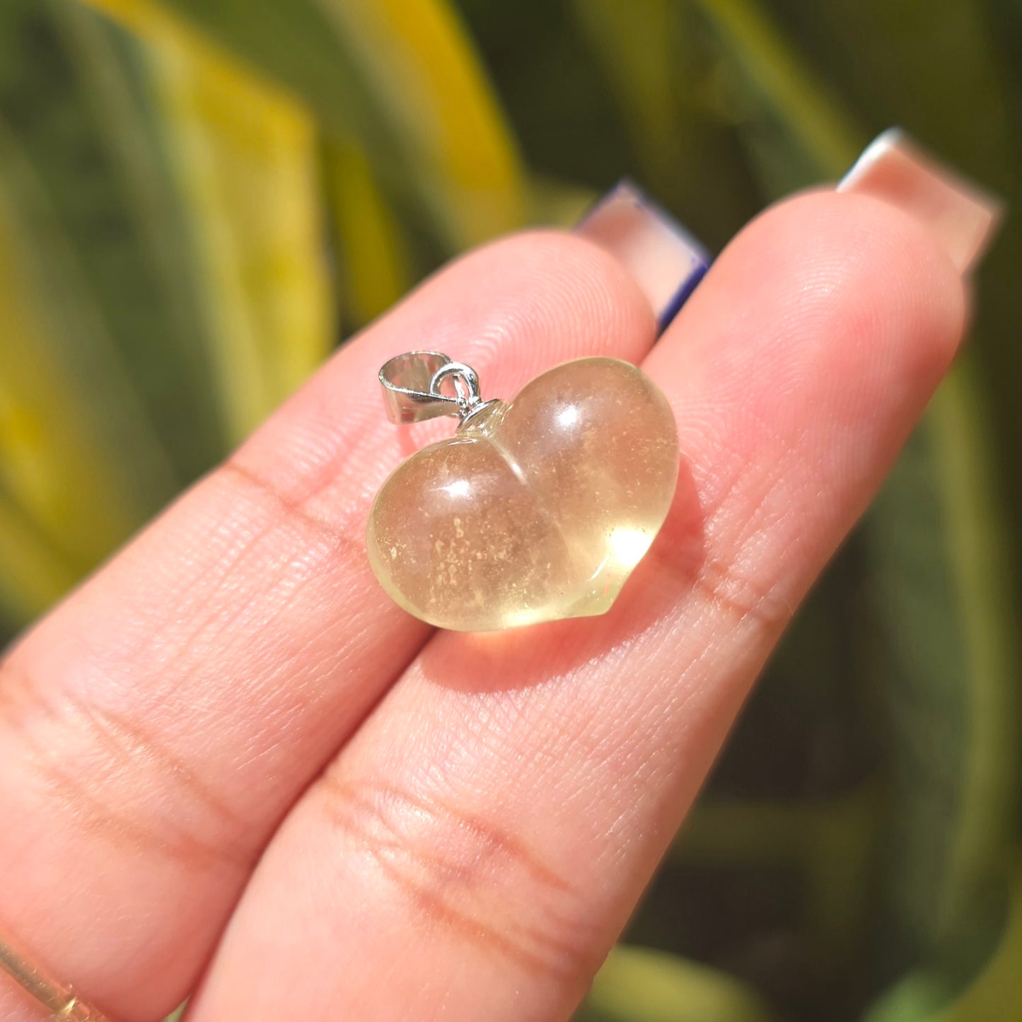 Libyan Desert Glass Heart Pendant