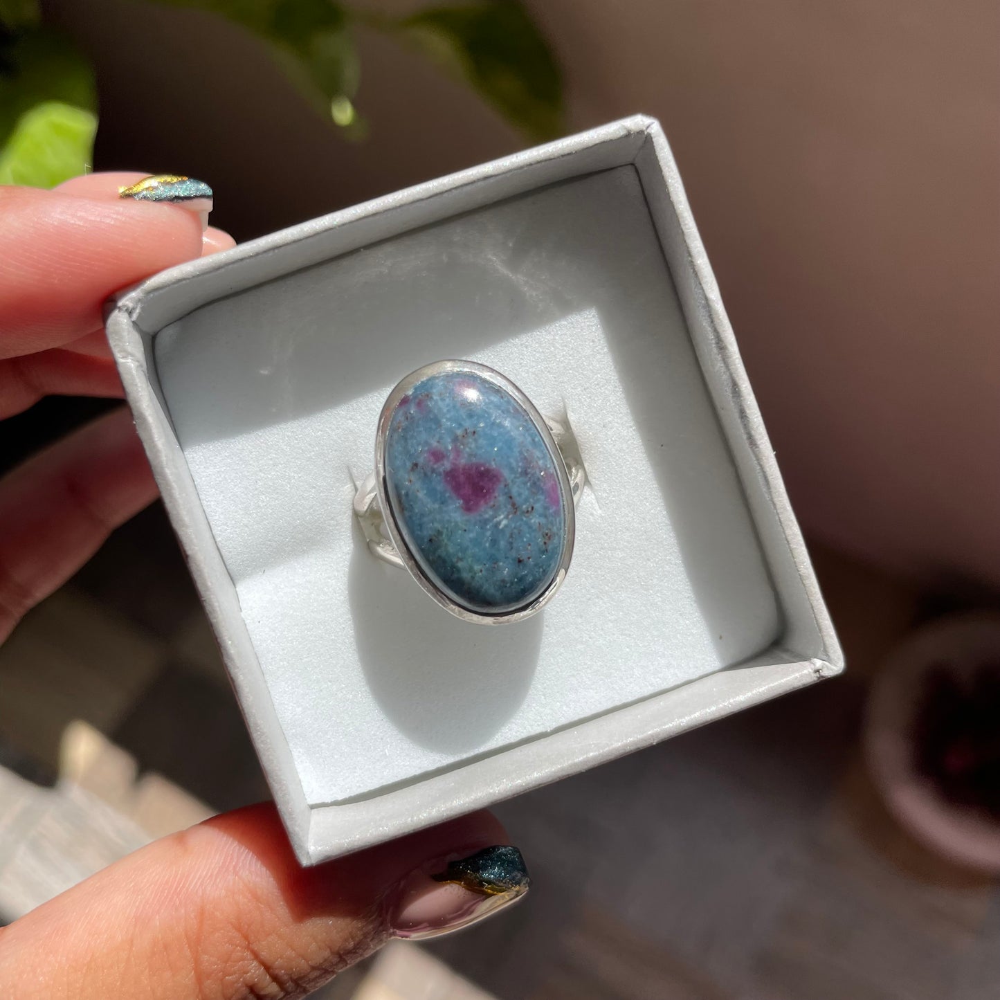 Ruby Kyanite Gemstone Ring - Size 8