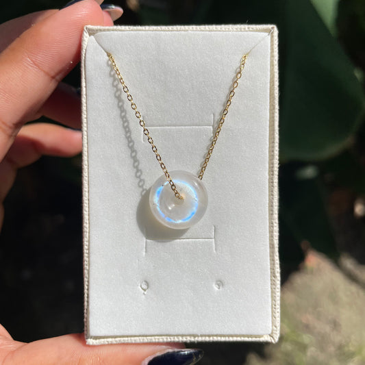 High Quality Moonstone Donut Necklace - Pick your own piece