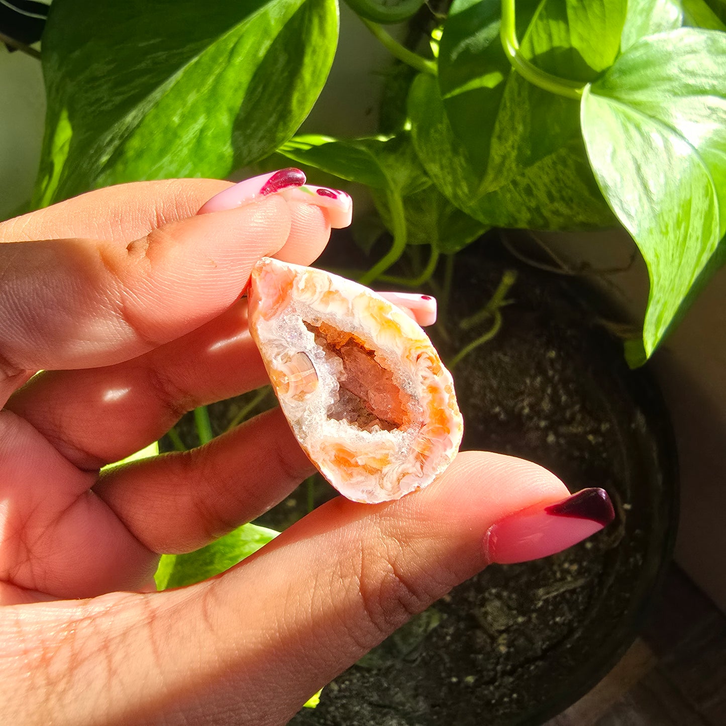 Druzy Agate Keychain