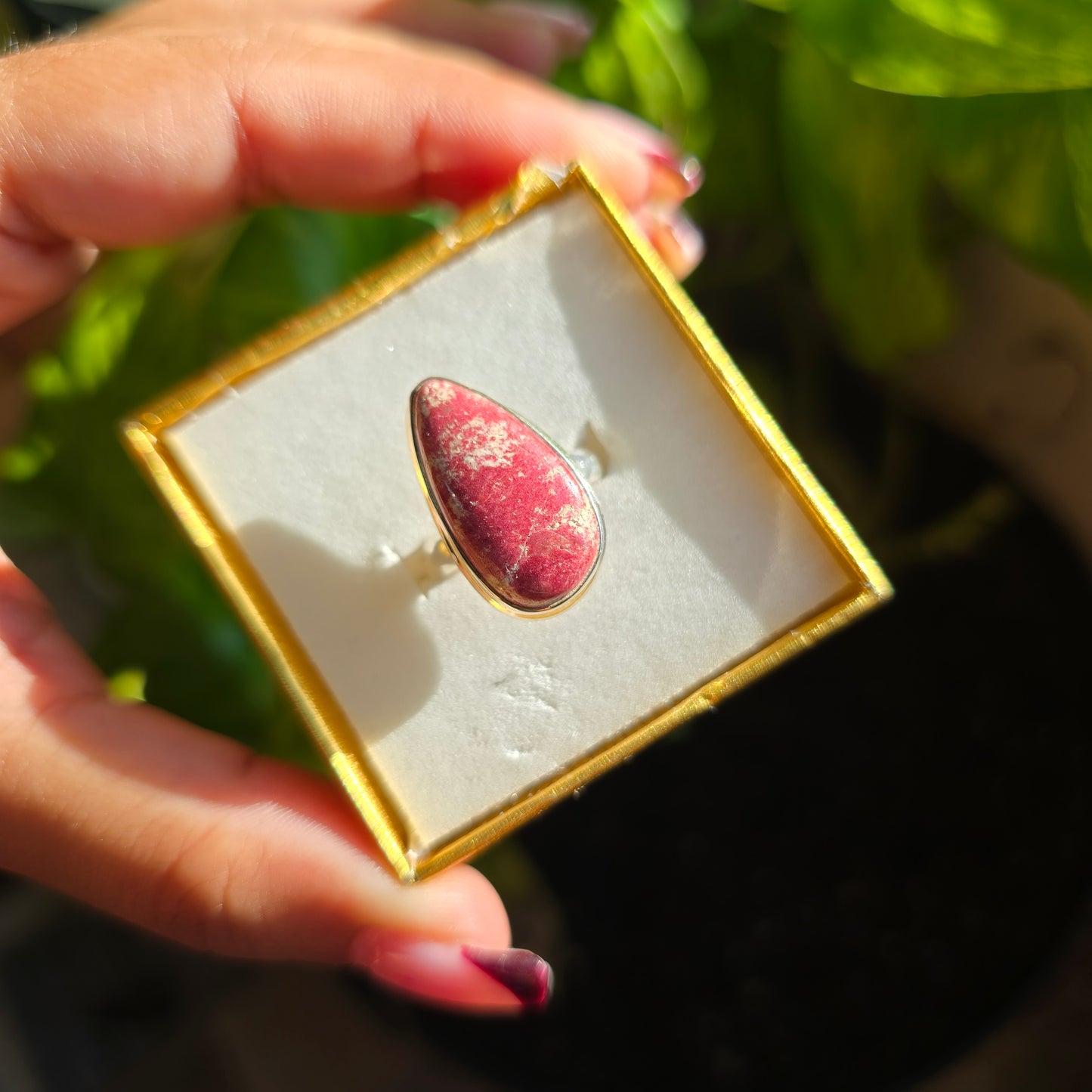 Thulite Gemstone Ring - Size 5