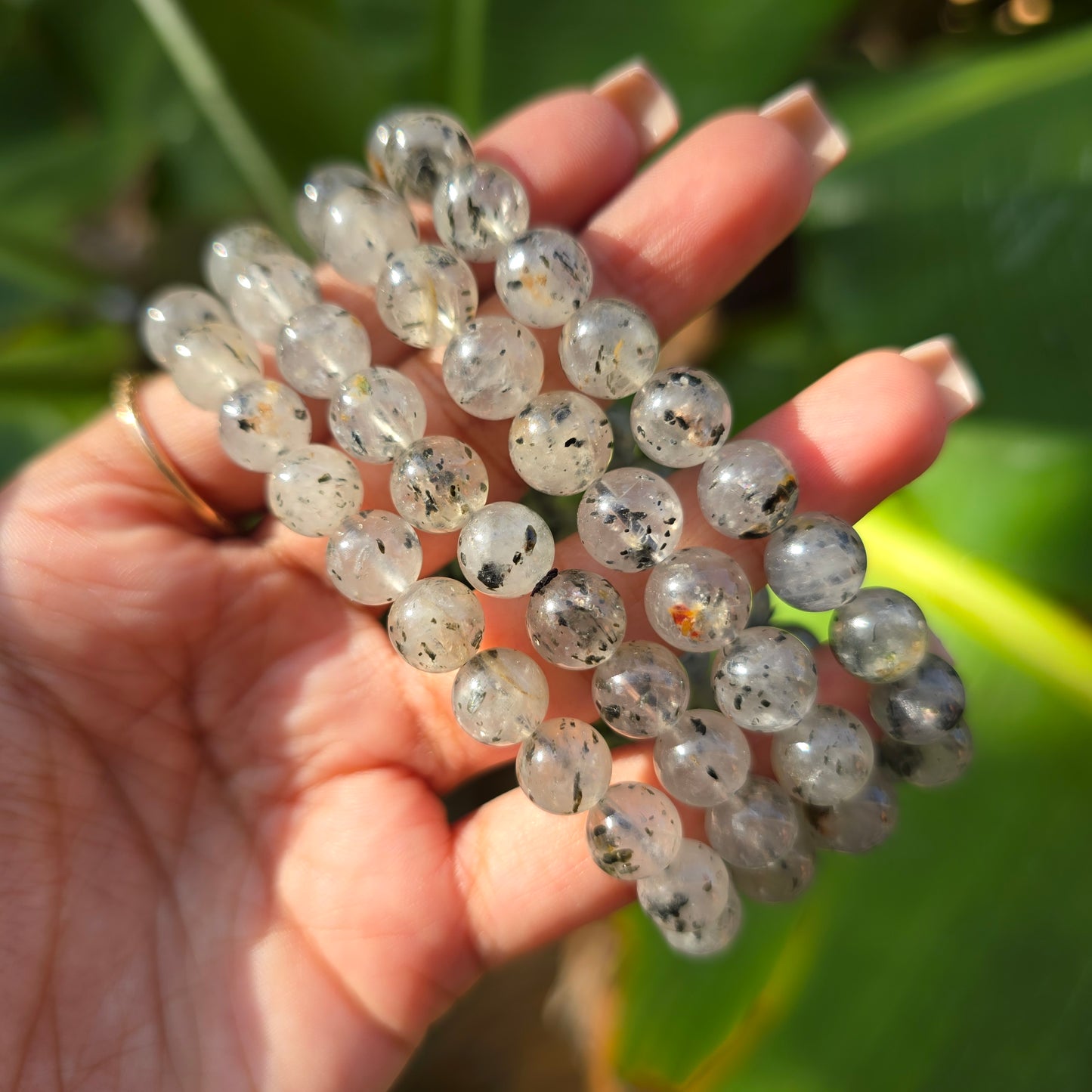 Actinolite Quartz Gemstone Bracelet