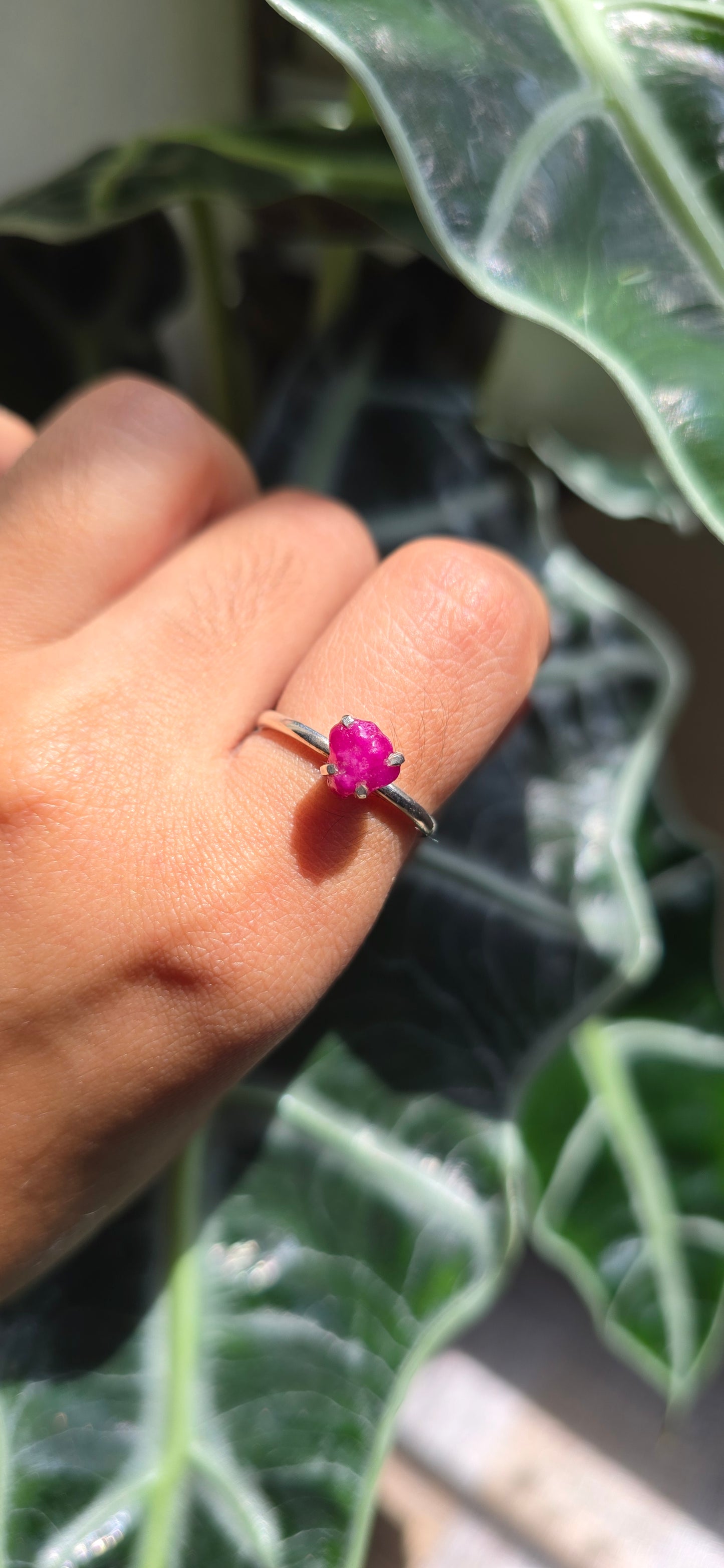 Dainty Raw Ruby Ring