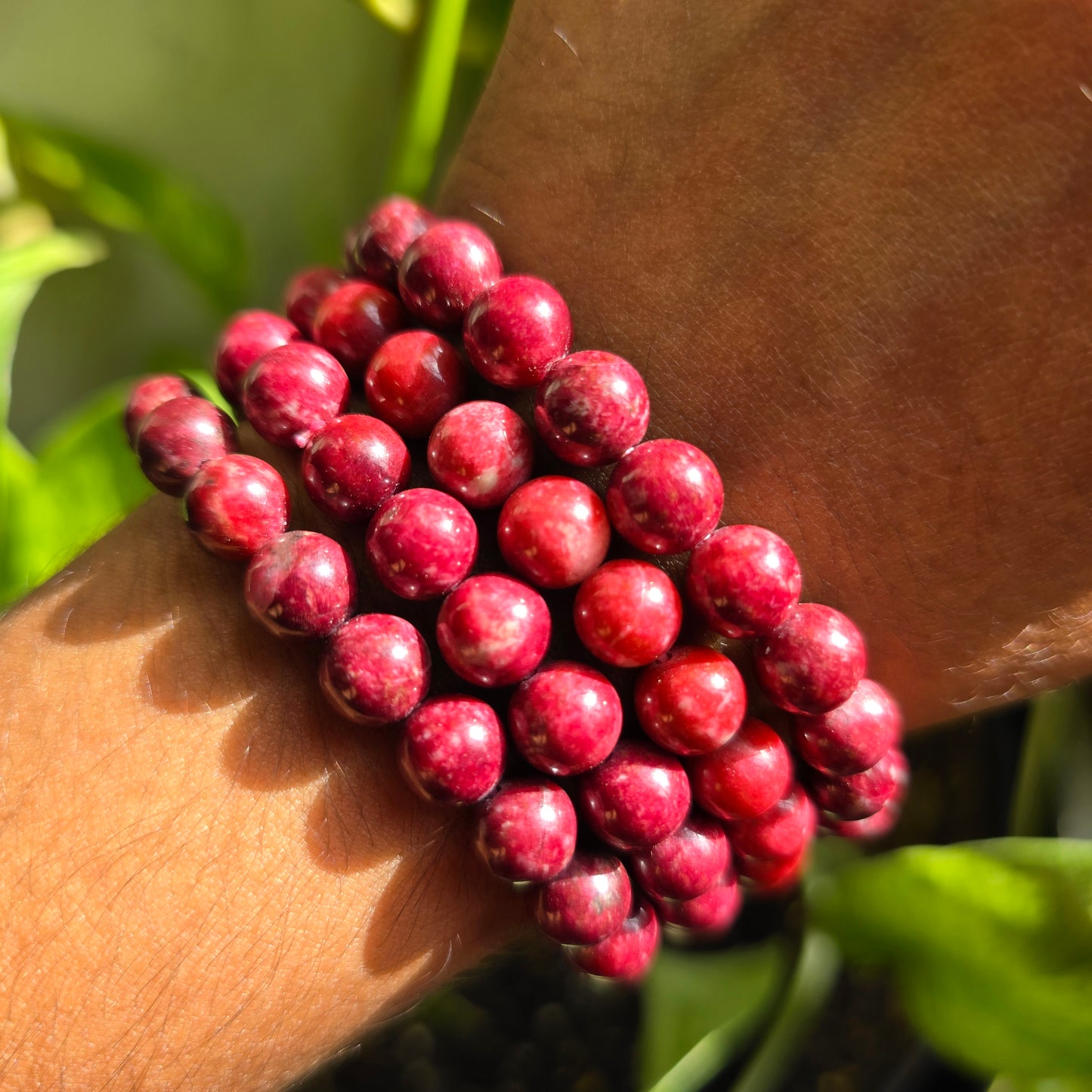 Thulite Gemstone Bracelet