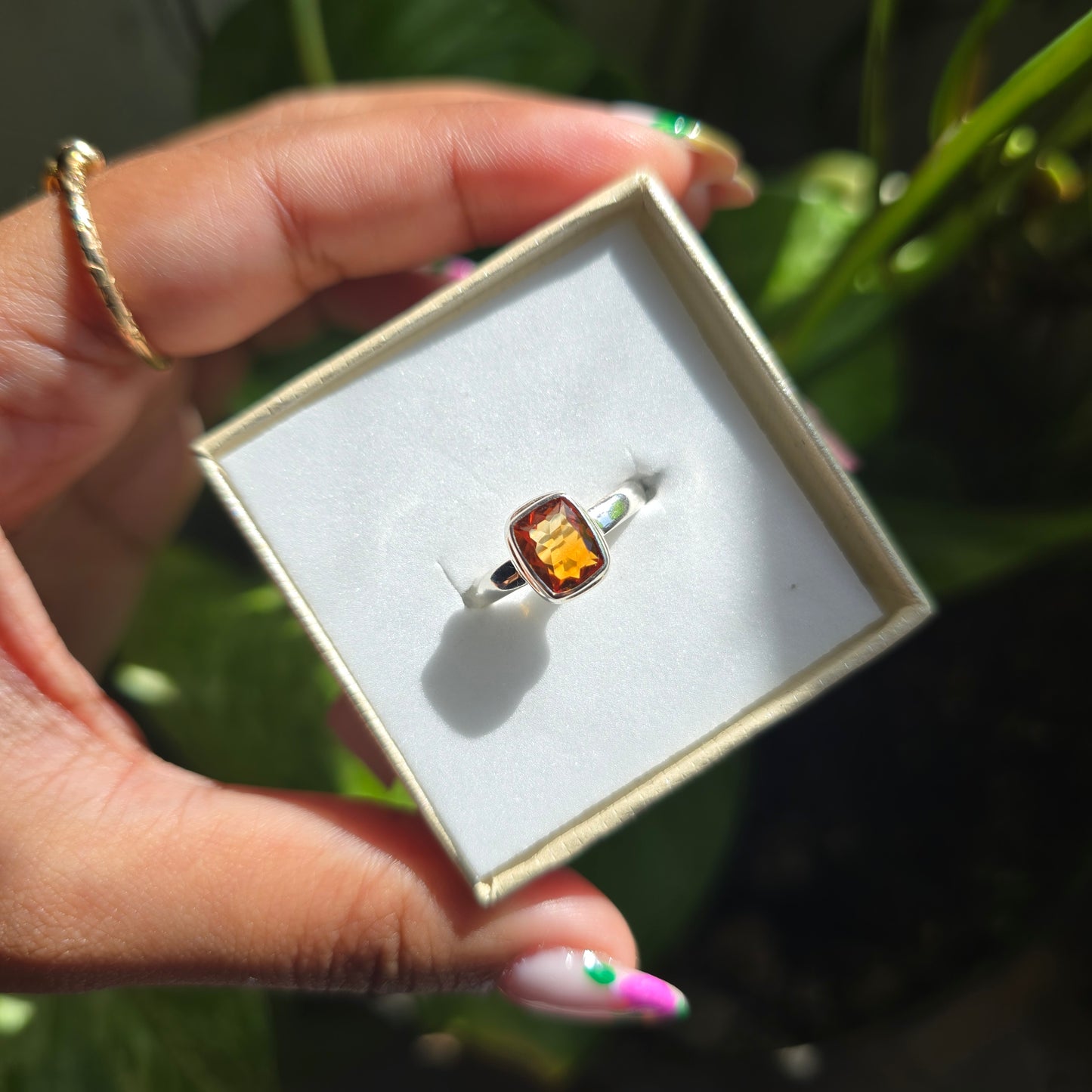 Whiskey Citrine Ring - Size 6