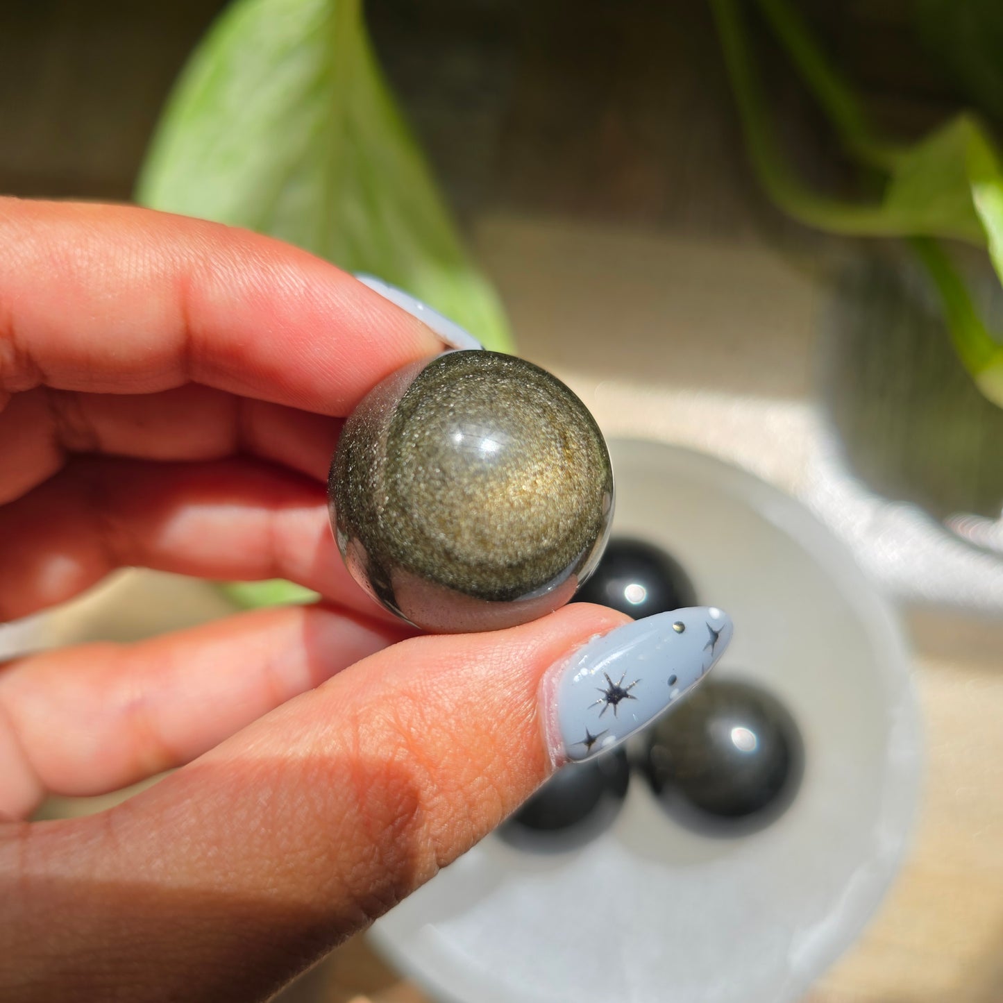 Mini Gold Sheen Obsidian Gemstone Sphere