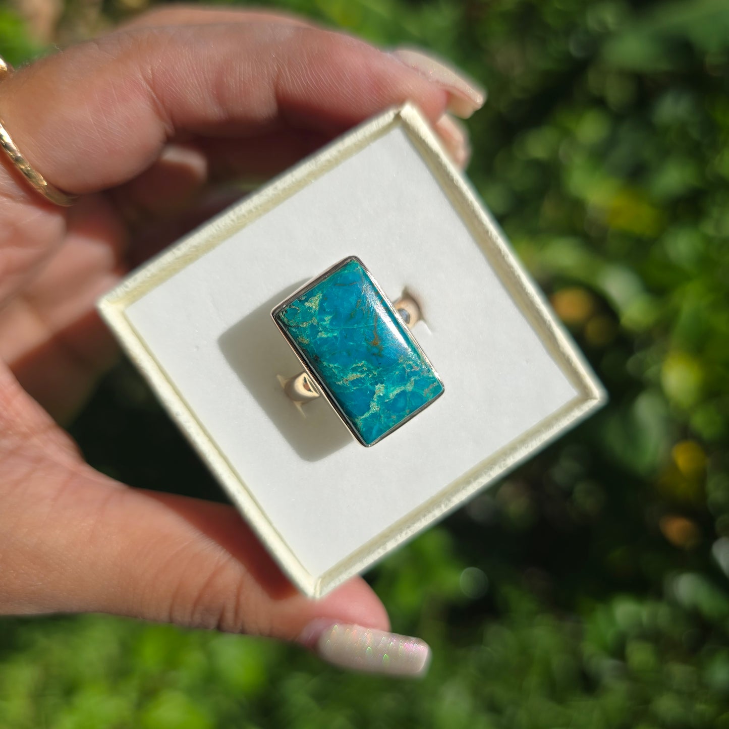 Chrysocolla Gemstone Ring - Size 10