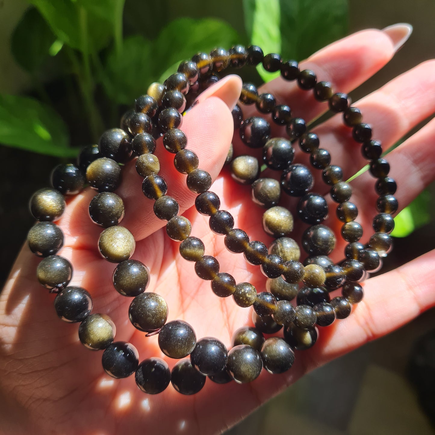 Gold Sheen Obsidian Gemstone Bracelet