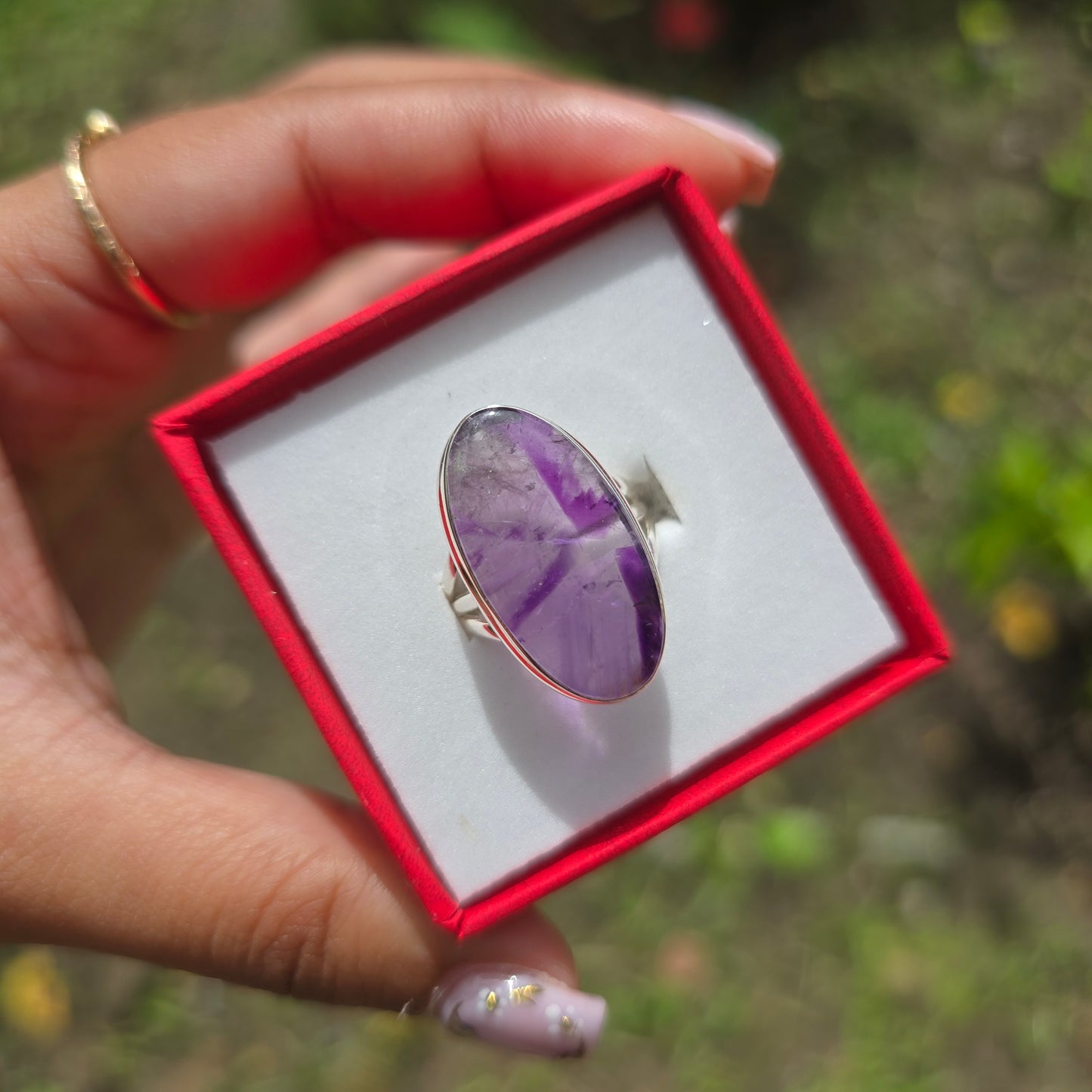 Trapiche Amethyst Ring - Size 6