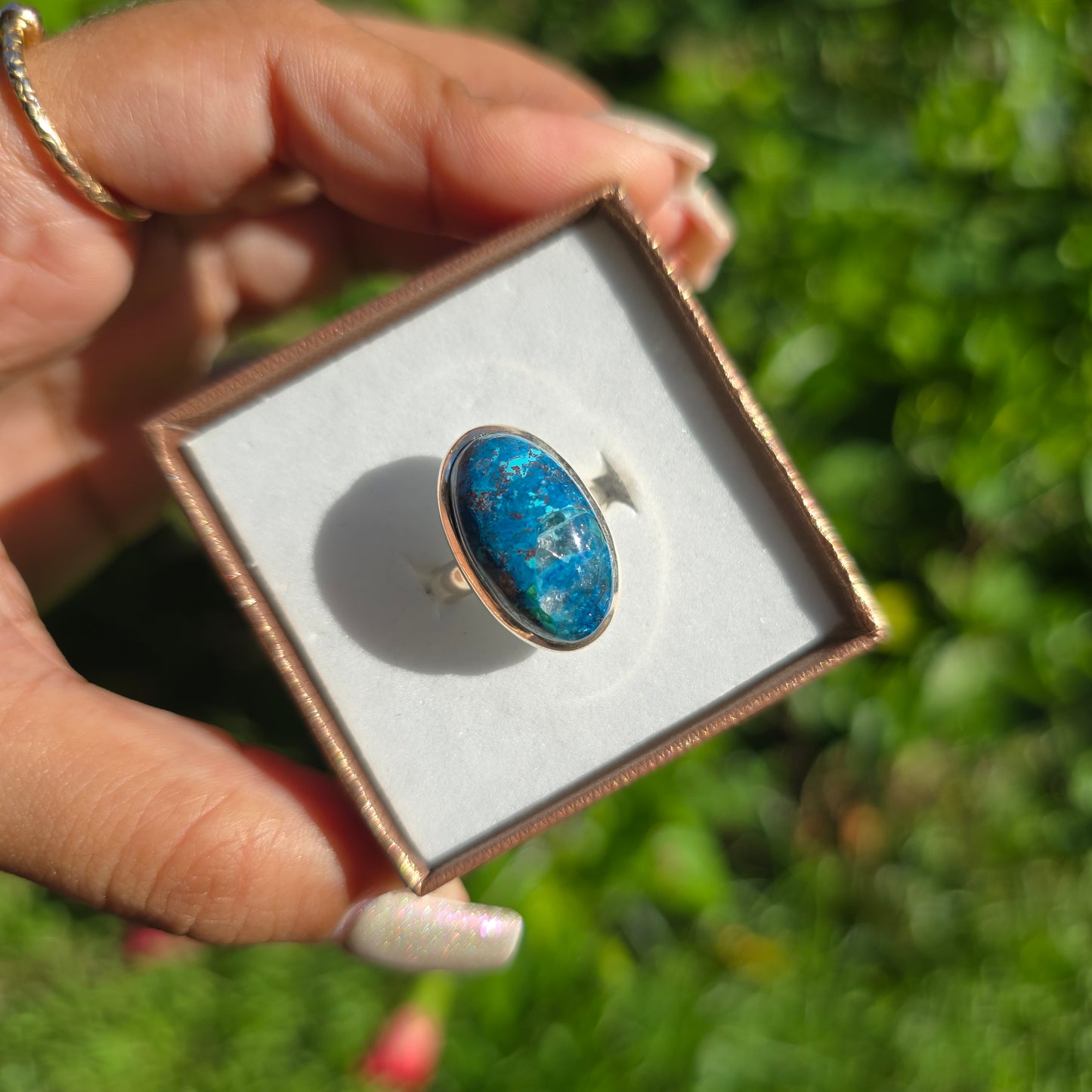 Shattuckite Gemstone Ring - Size 4.5