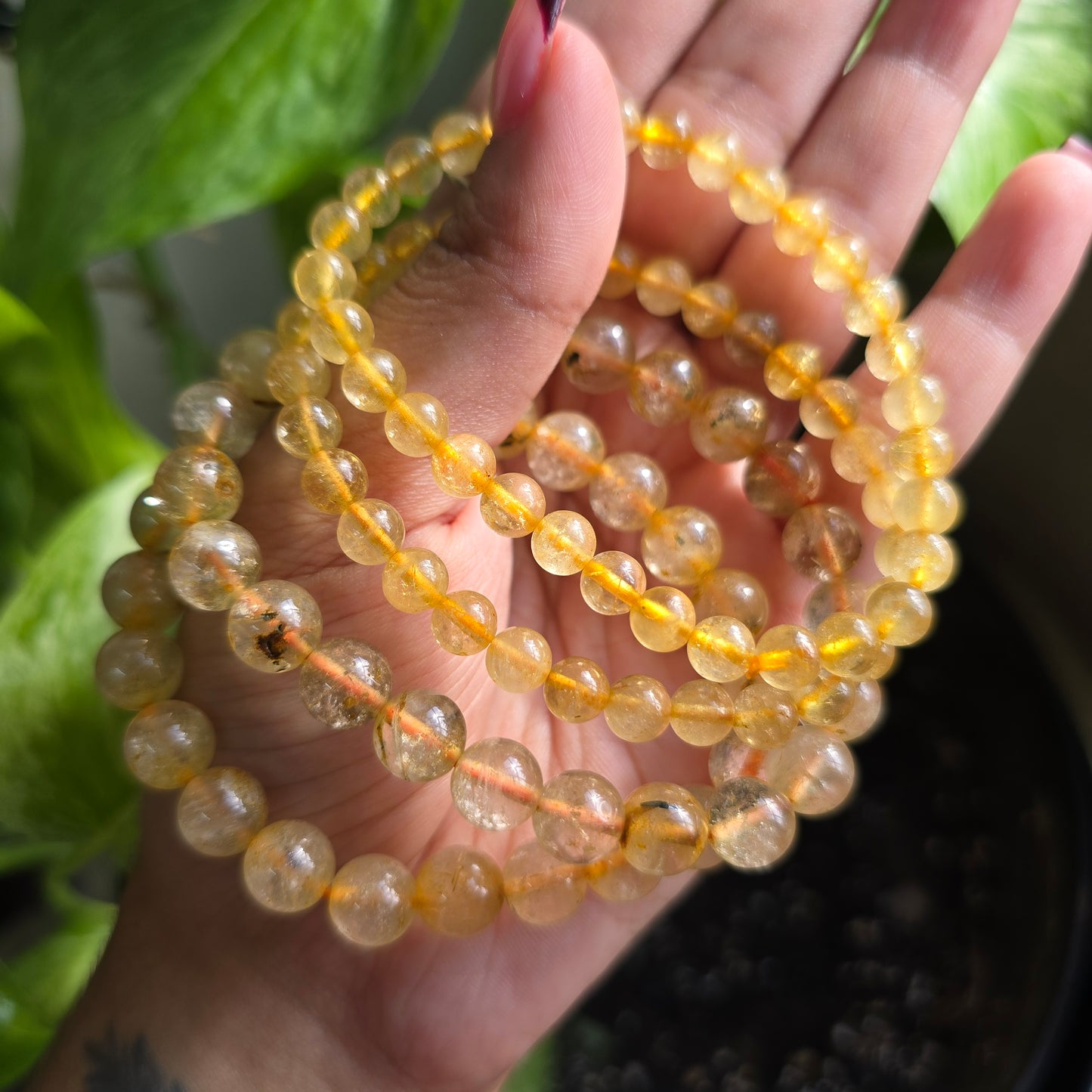 Golden Rutile Quartz Gemstone Bracelet