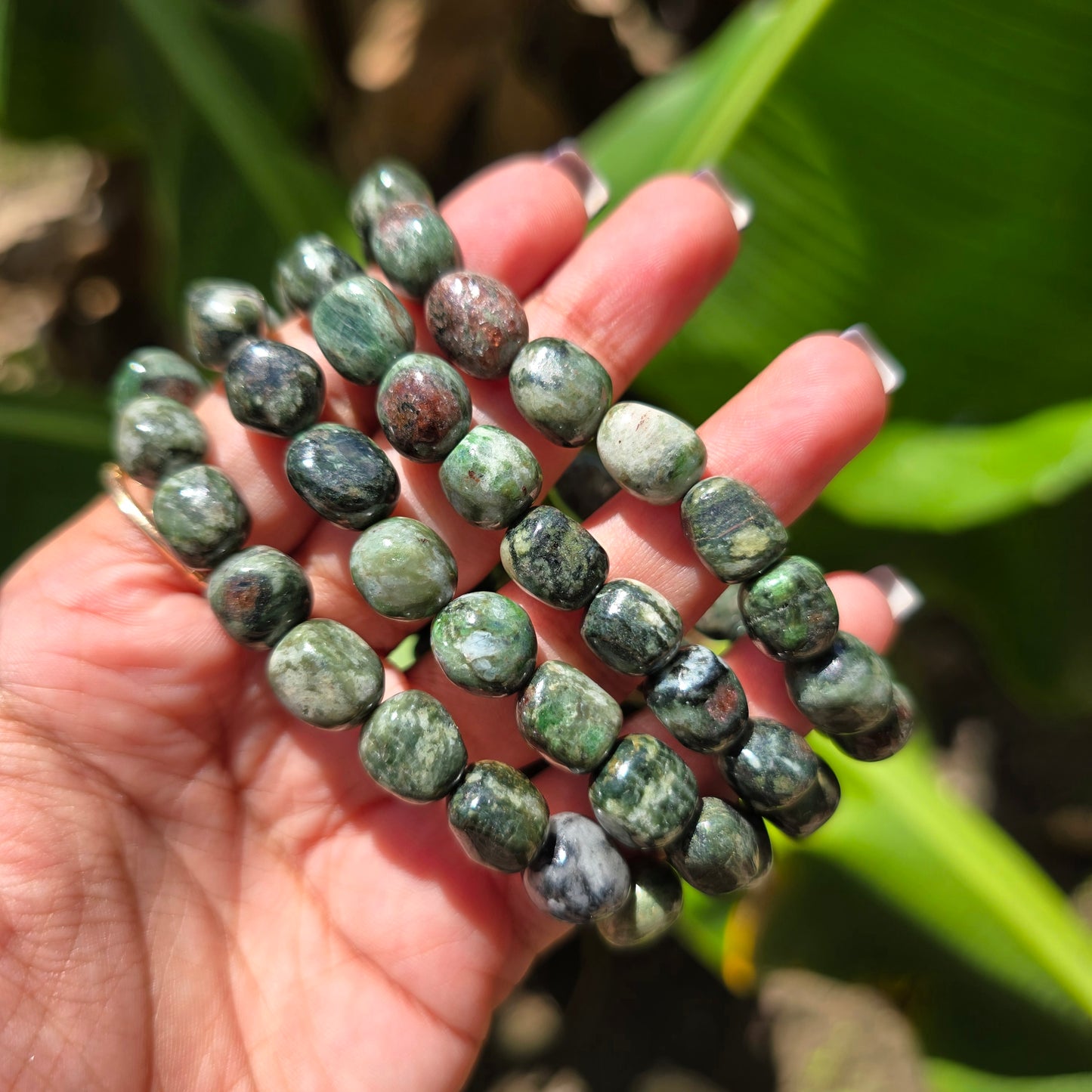 Eclogite with Garnet Nugget Gemstone Bracelet