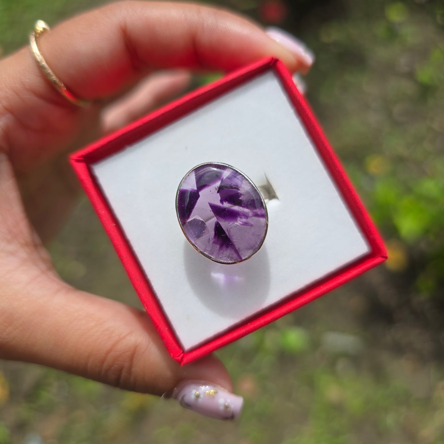 Trapiche Amethyst Ring - Size 6
