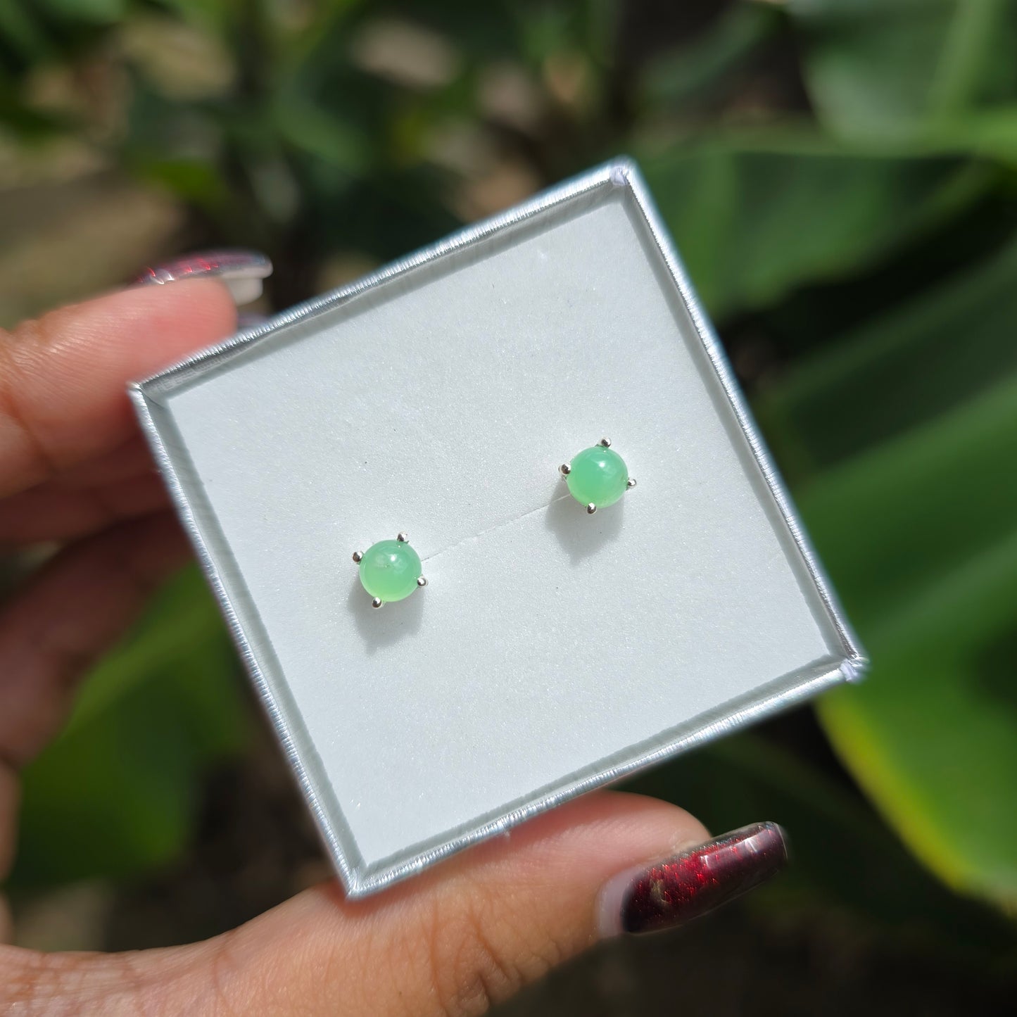 Chrysoprase Stud Earring