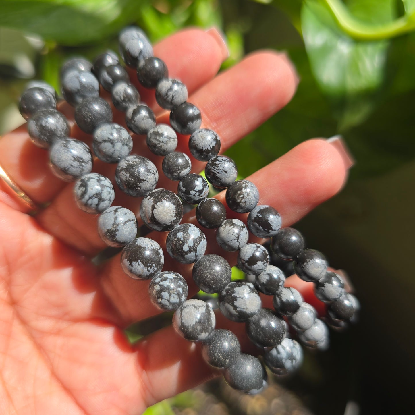 Snowflake Obsidian Gemstone Bracelet