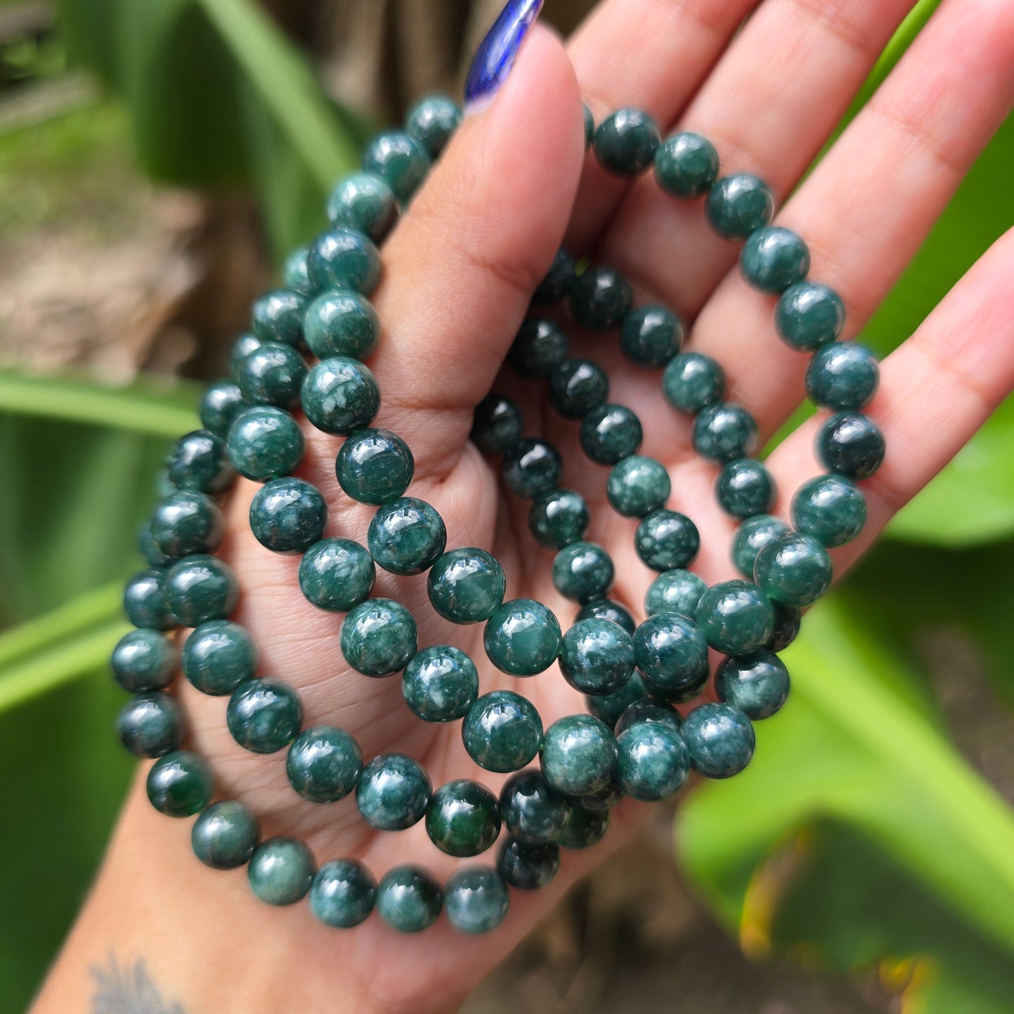 Blue Guatemalan Jade Gemstone Bracelet