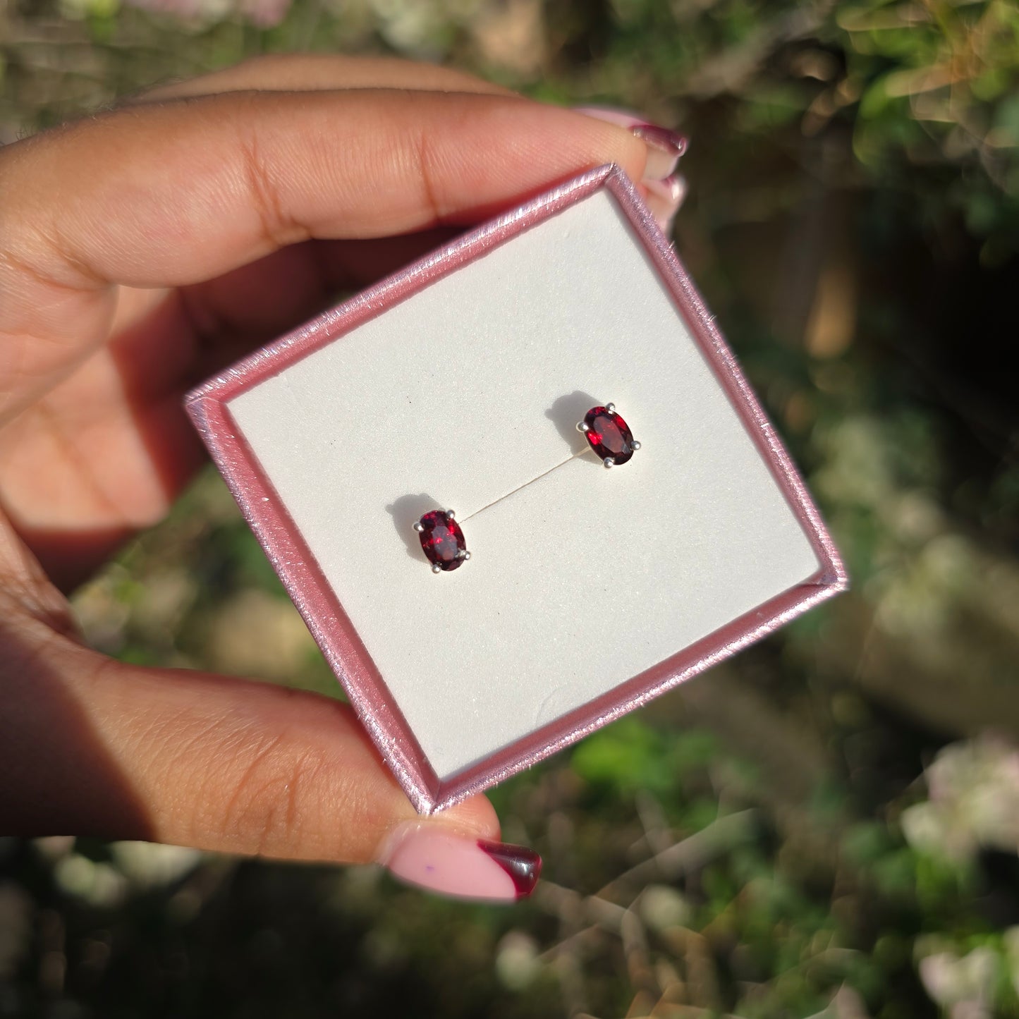 Garnet Stud Earrings