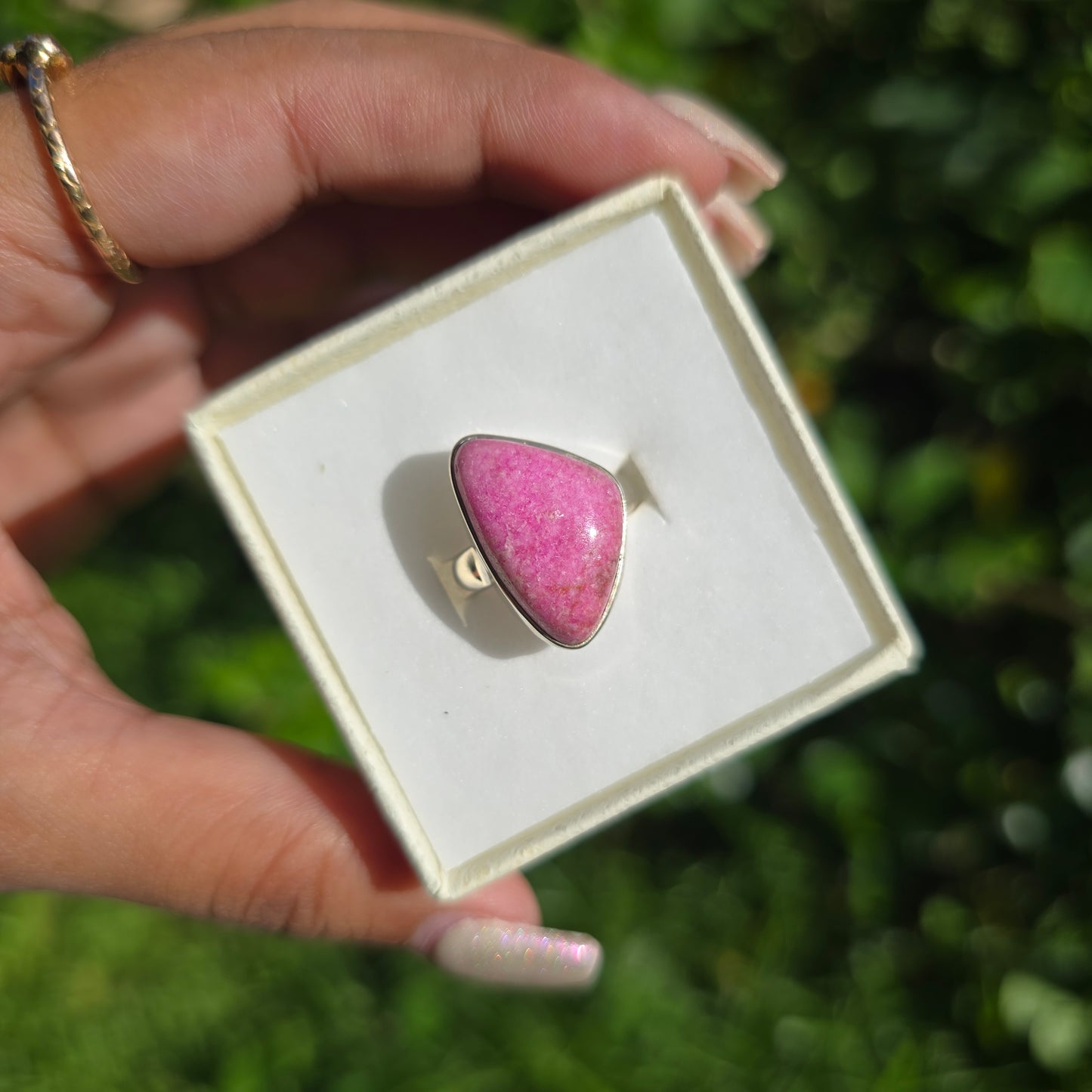 Cobaltoan Calcite Ring - Size 8