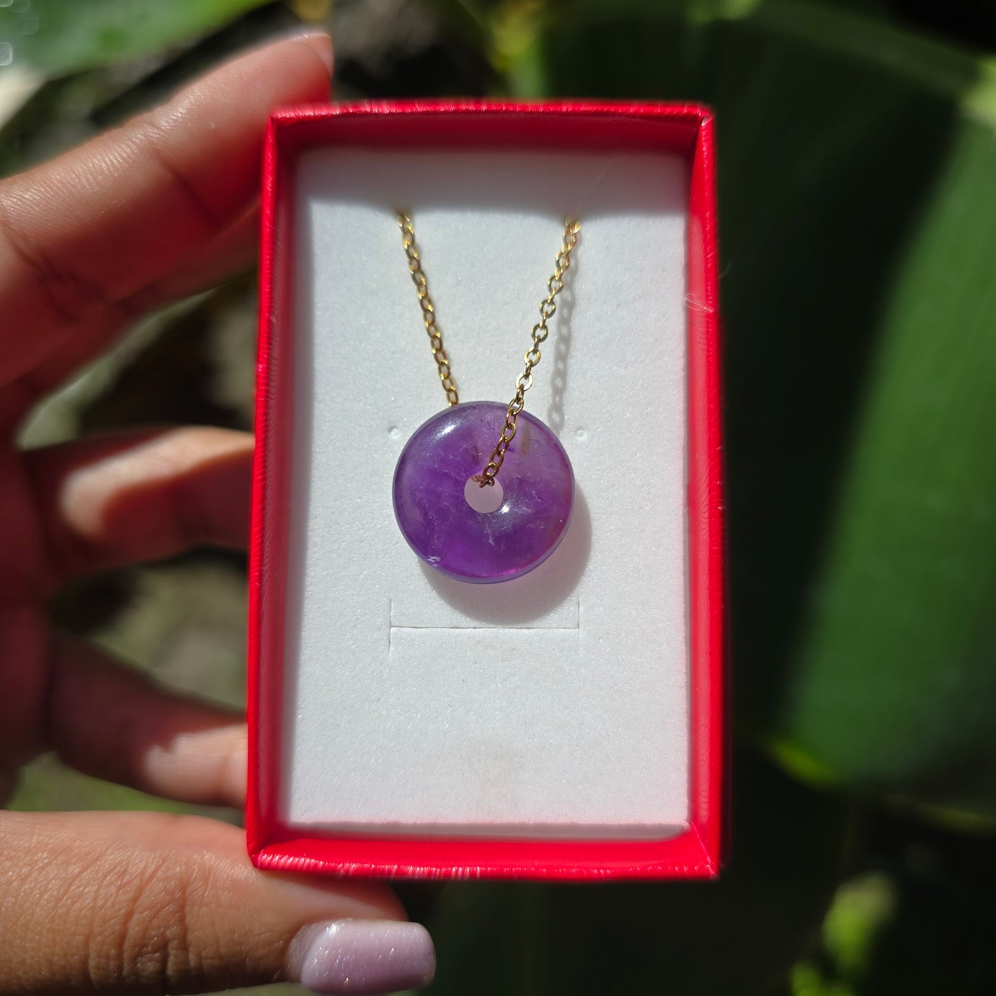 Amethyst Donut Necklace