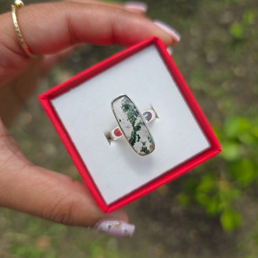 Moss Agate Ring - Size 5